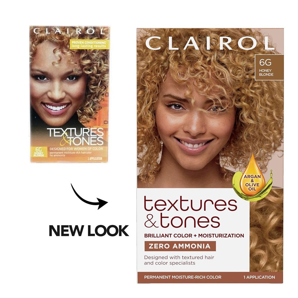 TEXTURES & TONES Permanent Moisture Rich Hair Color Kit - 6G Honey Blonde
