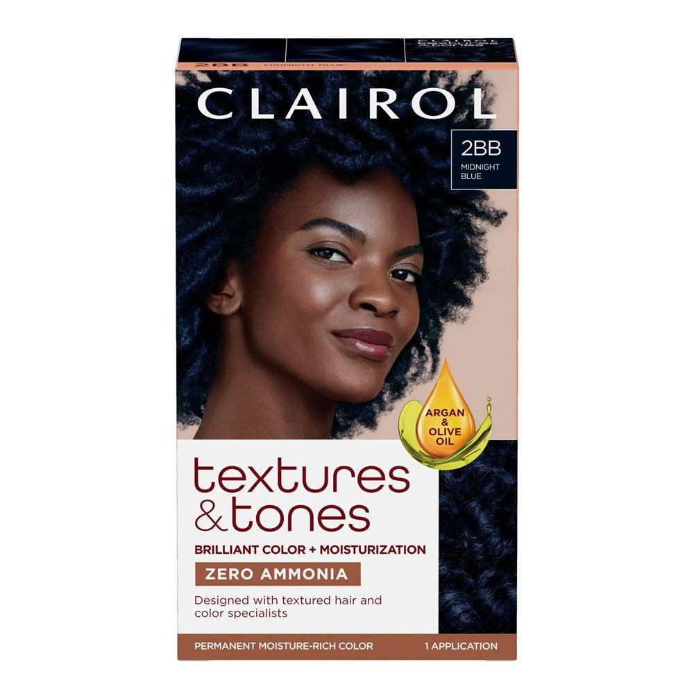 TEXTURES & TONES Permanent Moisture Rich Hair Color Kit - 2BB Midnight Blue