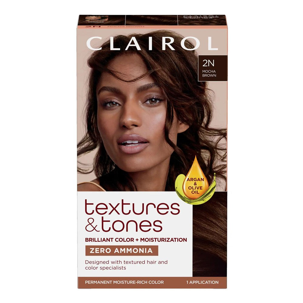 TEXTURES & TONES Permanent Moisture Rich Hair Color Kit - 2N Mocha Brown
