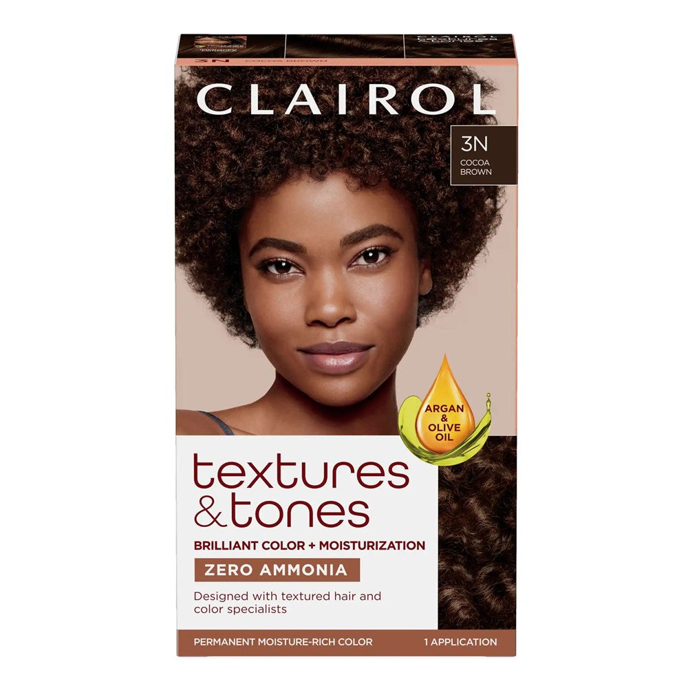 TEXTURES & TONES Permanent Moisture Rich Hair Color Kit - 3N Cocoa Brown