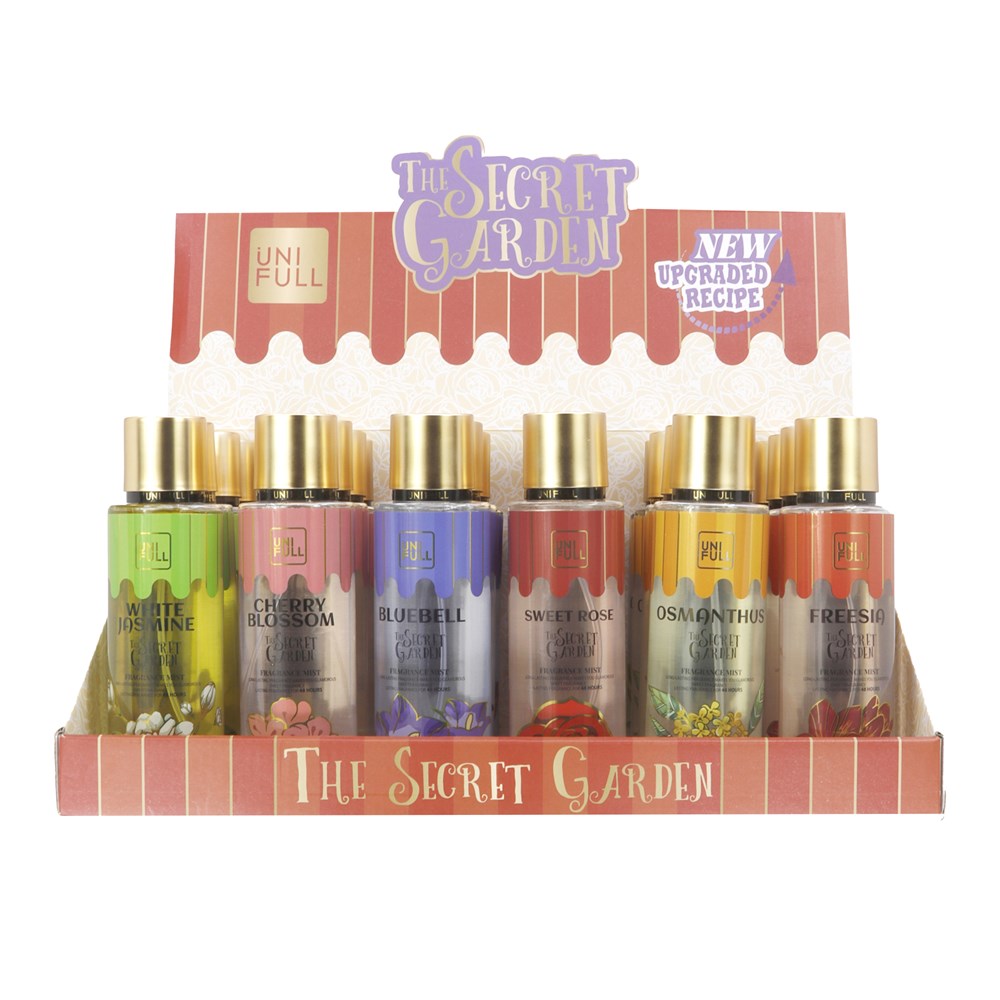 UNI FULL The Secret Garden Fragrance Mist Display (250ml, 6 Flavors ��� 4 Each)