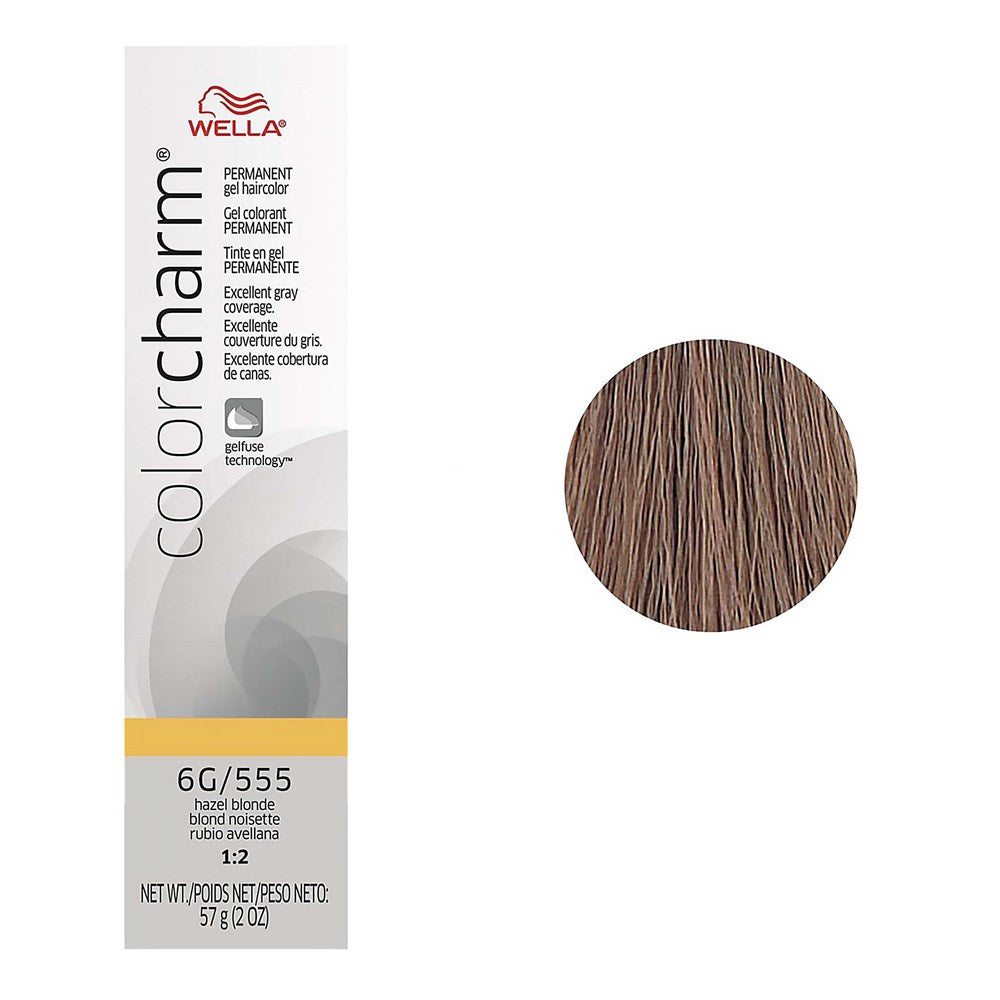 WELLA Color Charm Permanent Hair Color Gel Tube - 6G/555 Hazel Blonde