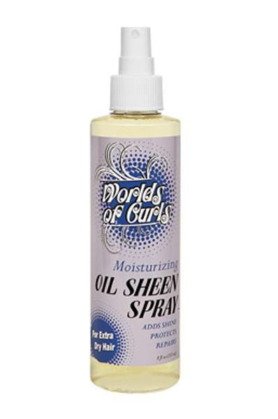WORLDS OF CURLS Moisturizing Oil Sheen Spray (8oz) - Extra Dry Hair