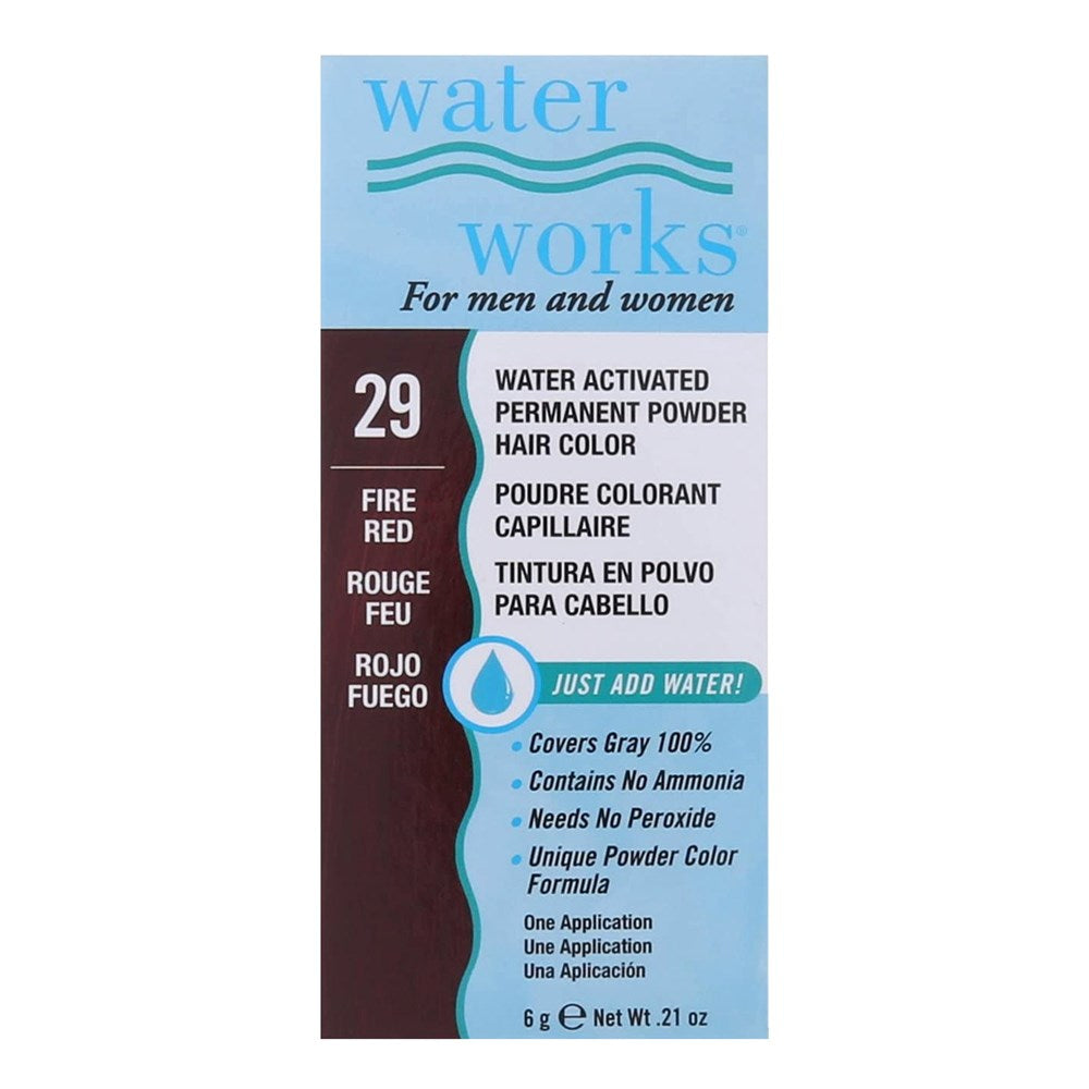WATER WORKS Water Activated Permanent Powder Hair Color - 29 Fire Red