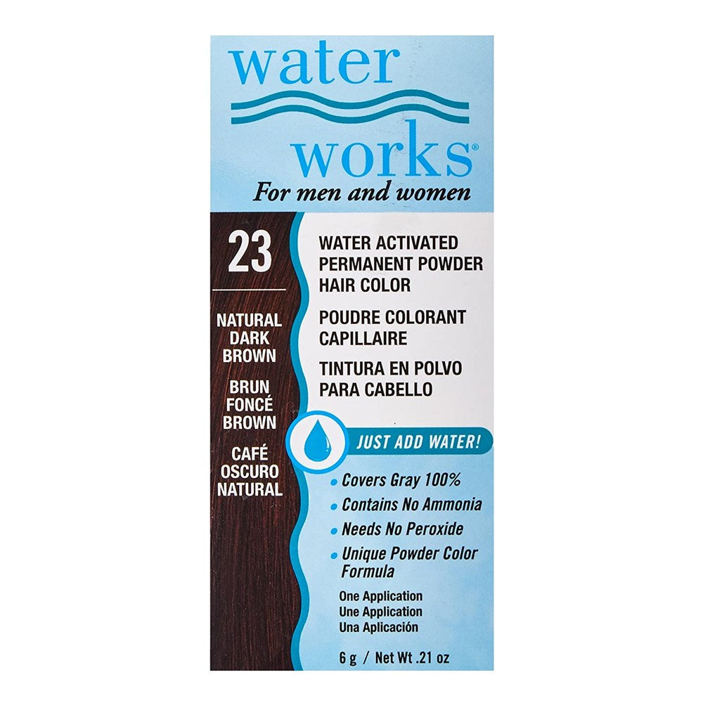 WATER WORKS Water Activated Permanent Powder Hair Color - 23 Natural Dark Brown