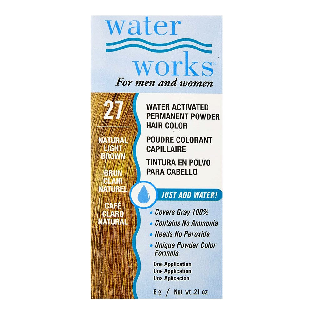 WATER WORKS Water Activated Permanent Powder Hair Color - 27 Natural Light Brown