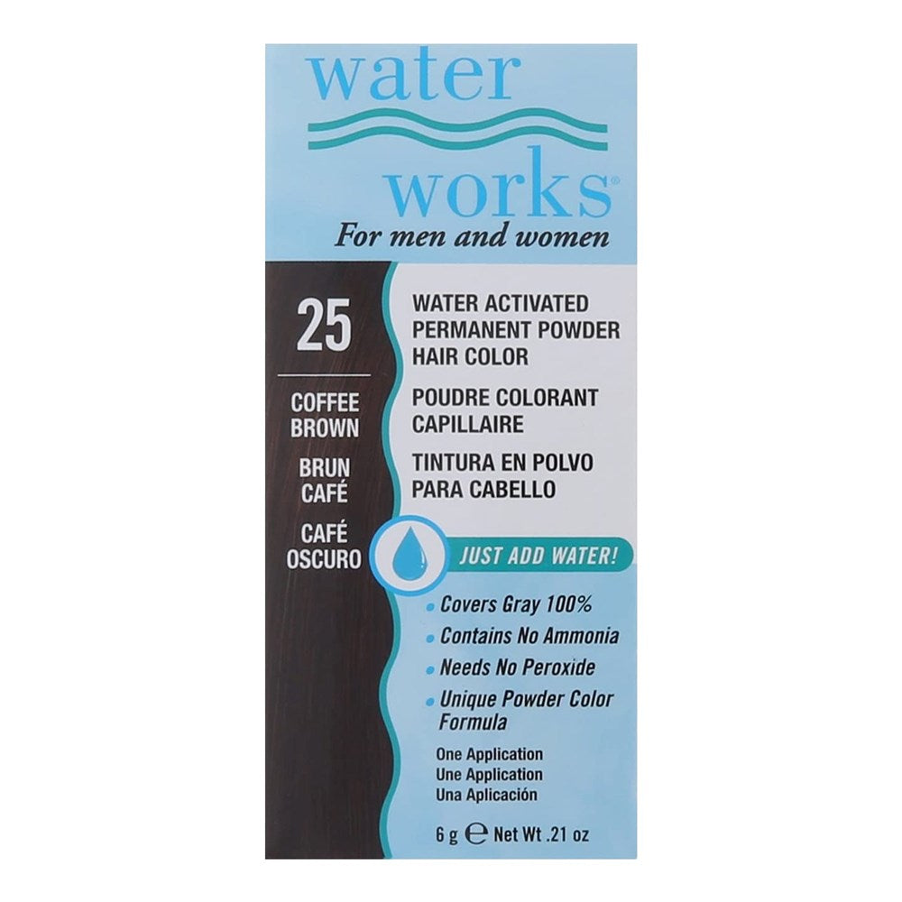 WATER WORKS Water Activated Permanent Powder Hair Color - 25 Coffee Brown