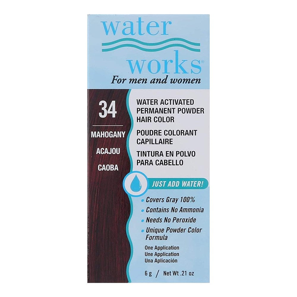 WATER WORKS Water Activated Permanent Powder Hair Color - 34 Mahogany