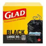 GLAD Black Garbage Bag Force Flex Drawstring - Large (60 Bags)