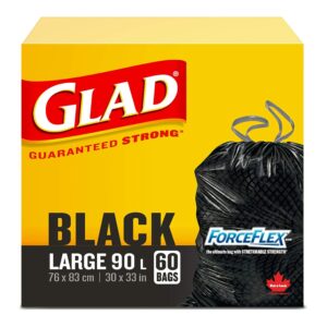 GLAD Black Garbage Bag Force Flex Drawstring - Large (60 Bags)