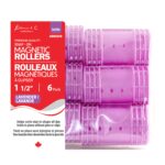 KIM & C Snap-On Magnetic Rollers - Jumbo 6 Ct / 1-1/2" Lavender