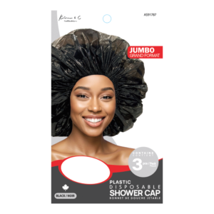 Kim & C Disposable Shower Cap for Braid (3pcs) - Black / Jumbo