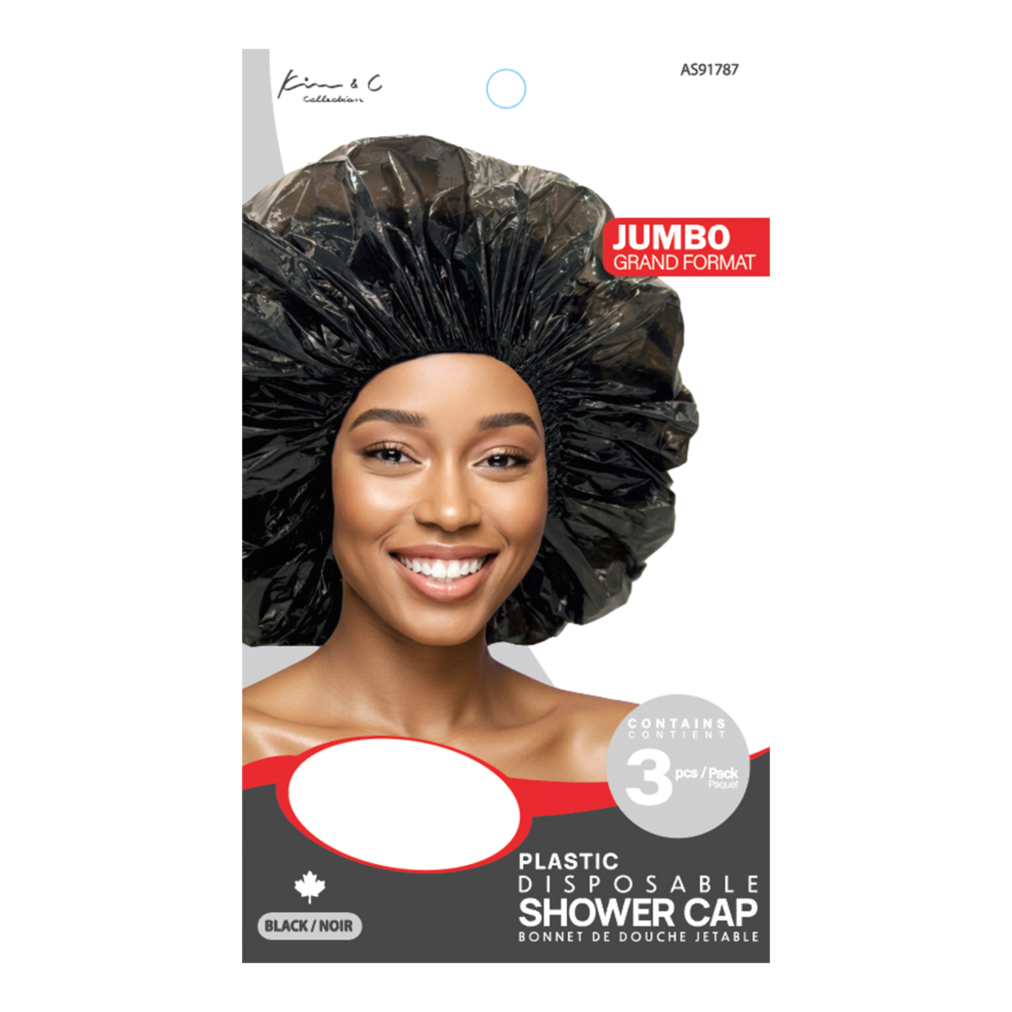 Kim & C Disposable Shower Cap for Braid (3pcs) - Black / Jumbo