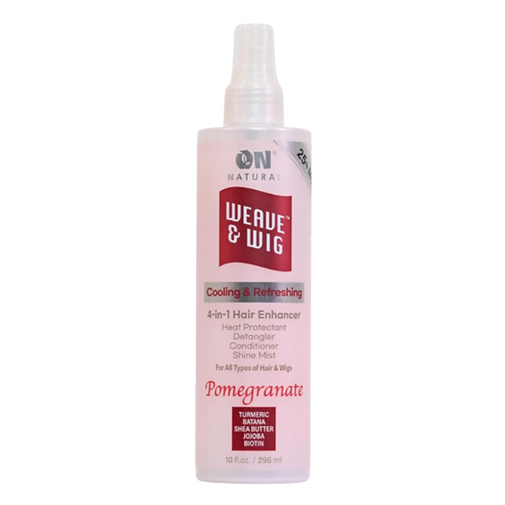 ON NATURAL Weave & Wig 4-In-1 Hair Enhancer Heat Protectant Detangler & Conditioner - Pomegranate / 10oz
