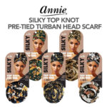 ANNIE Silky Top Knot Pre-Tied Turban Head Scarf [Pattern Assorted]