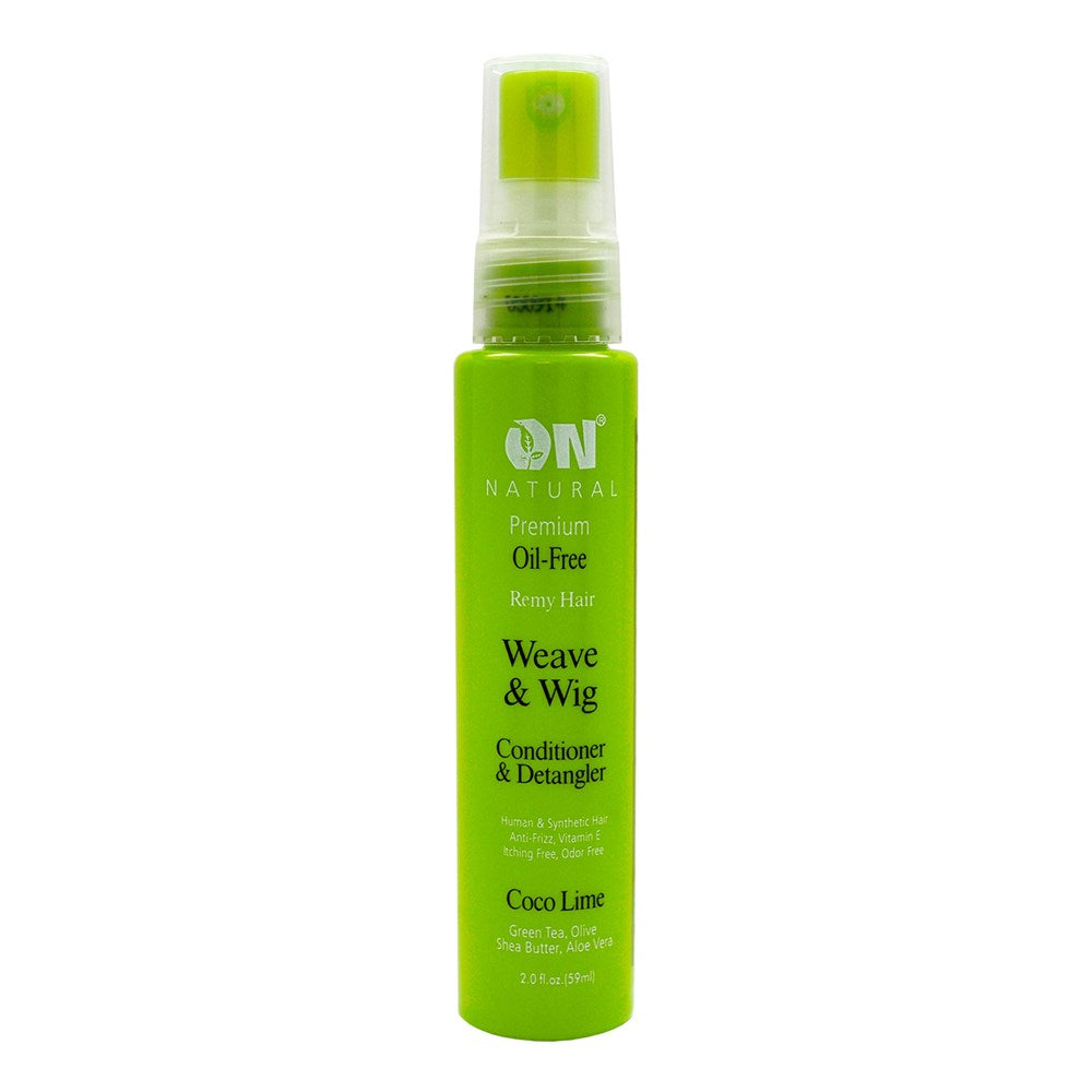 ON NATURAL Weave & Wig 4-In-1 Hair Enhancer Heat Protectant Detangler & Conditioner - Coco Lime / 2oz (Old Look)