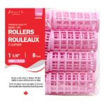KIM & C Snap-On Rollers - X.Large 8 Ct / 1-1/4" Pink