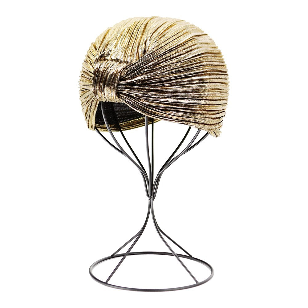 Kim & C Premium Metallic Turban - Dark Gold