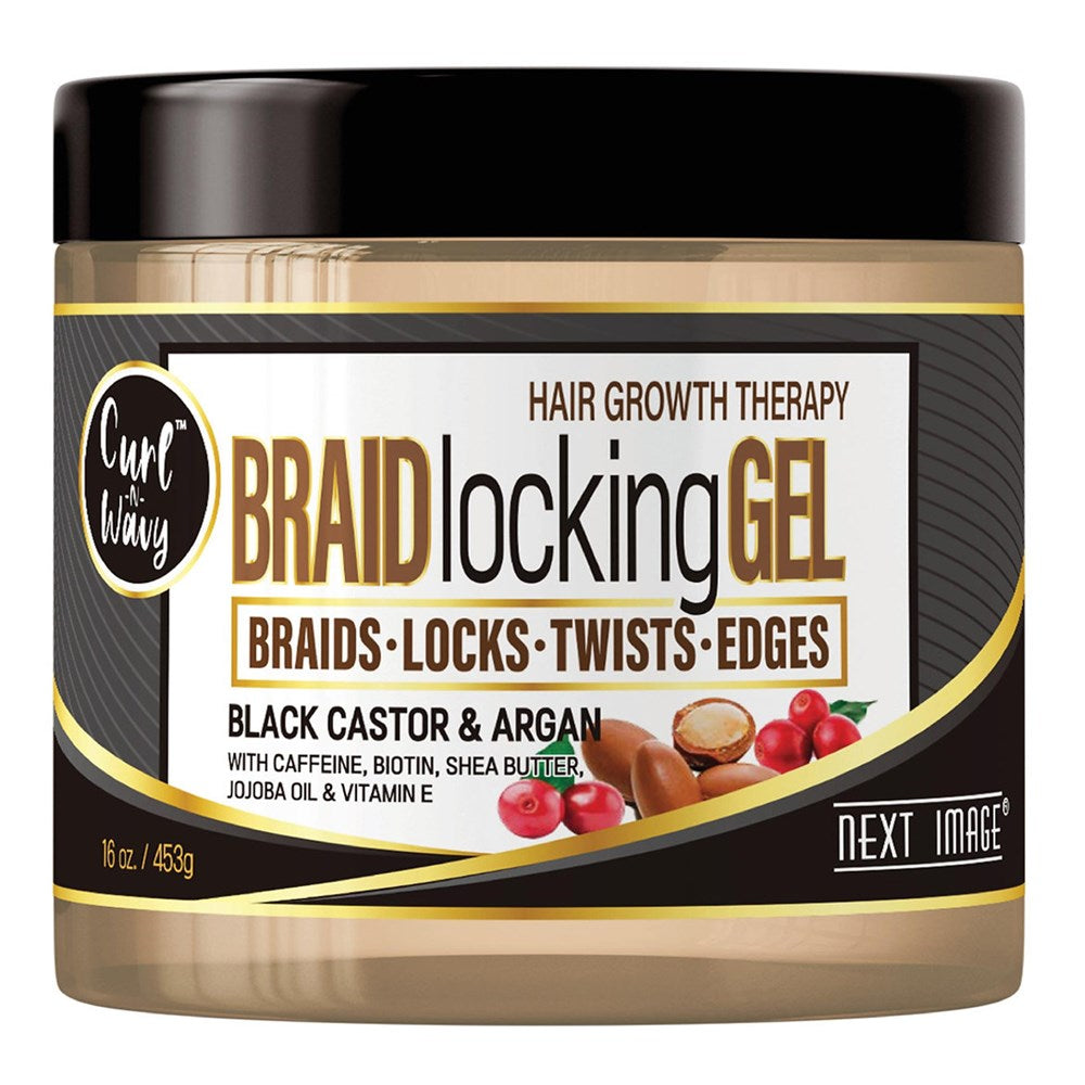 NEXT IMAGE Braid Locking Gel - 16oz / Black Castor and Argan