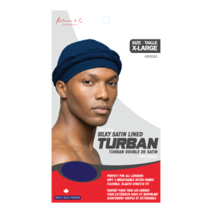 Kim & C Pre-Tied Silky Satin Lined Turban - Navy