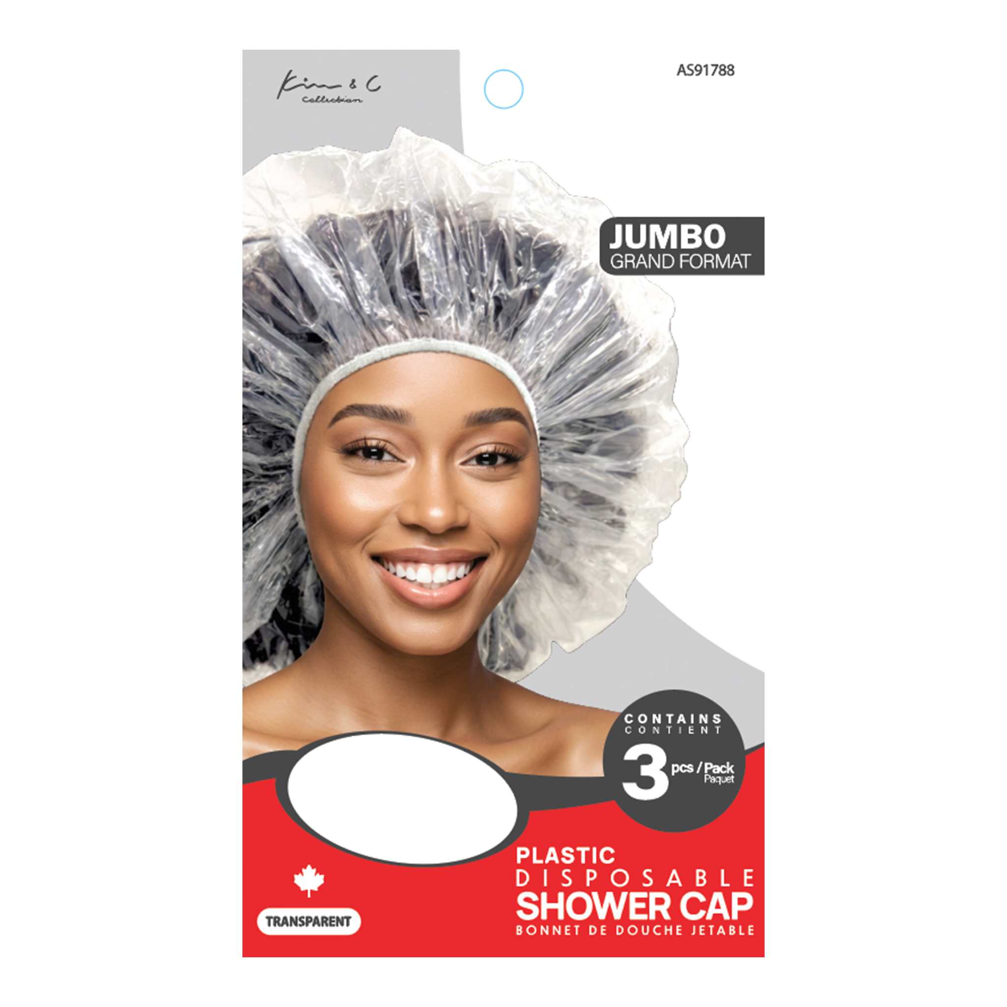 Kim & C Disposable Shower Cap for Braid (3pcs) - Clear / Jumbo