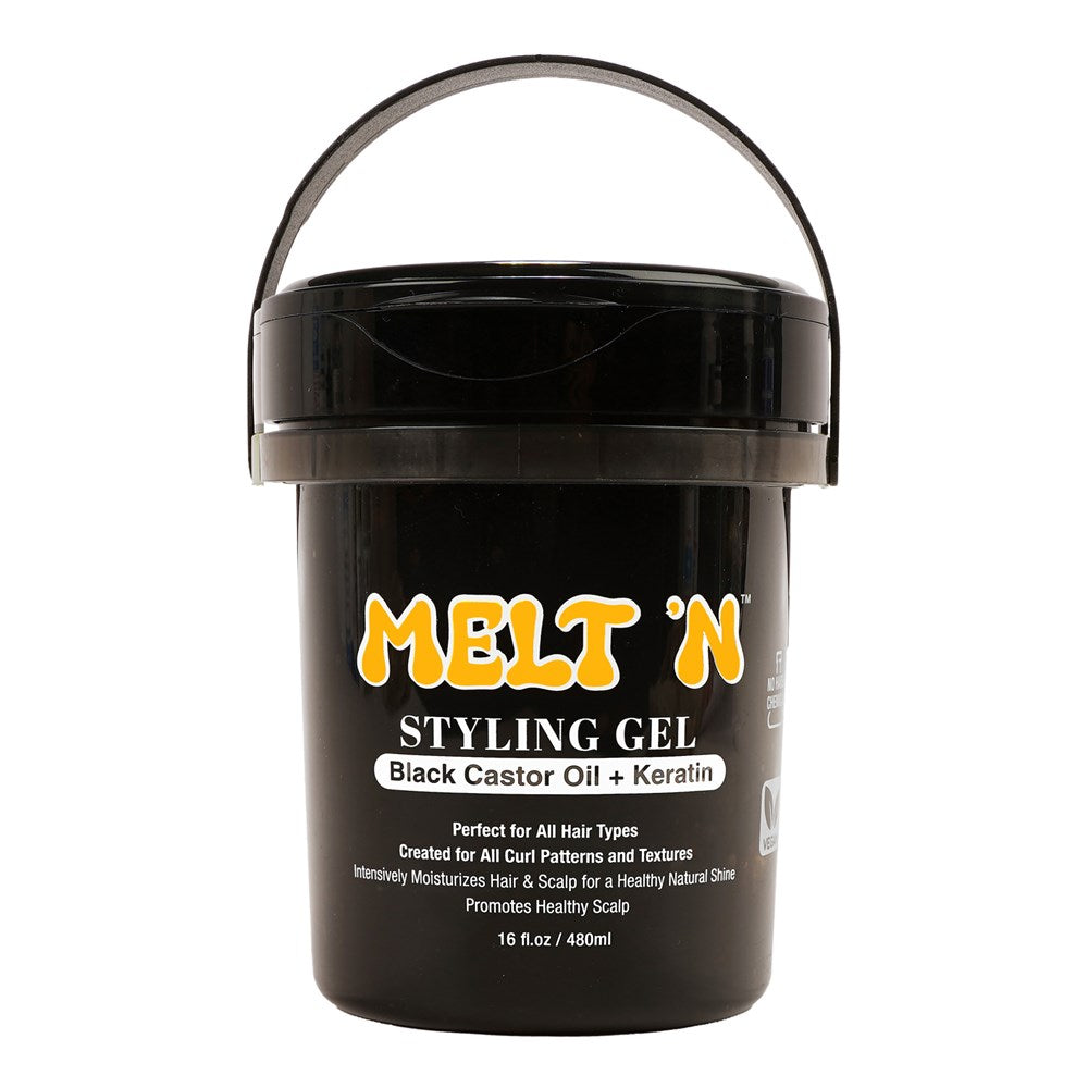 EBIN MELT'N Styling Gel - Black [Black Castor Oil + Keratin] / 16oz