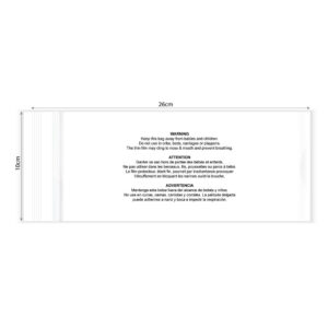 KIM & C Zipper Poly Bags with suffocation warning notice (100pc/pk) - 10cm x 26cm