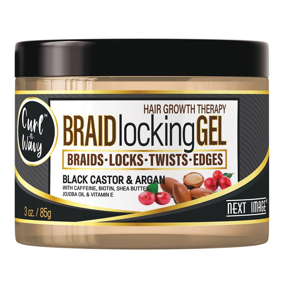 NEXT IMAGE Braid Locking Gel - 3oz / Black Castor and Argan