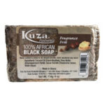 KUZA 100% African Black Soap (4oz) - Shea Butter and Tea Tree