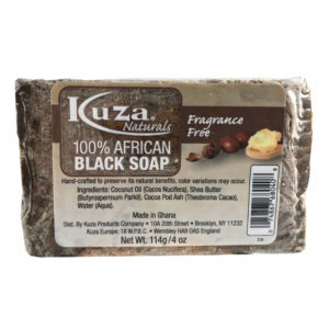 KUZA 100% African Black Soap (4oz) - Shea Butter and Tea Tree