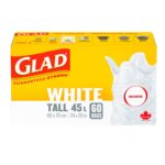 GLAD White Garbage Bag [Tall 45L] - 60 bags / Unscented