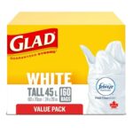 GLAD White Garbage Bag [Tall 45L] - 160 bags / Frebreze Fresh Clean