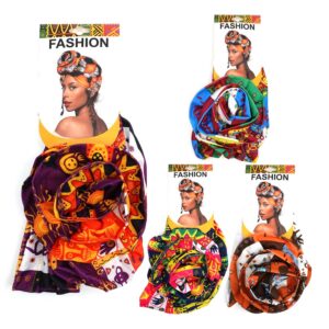 INTERVISION Pre Tied Turban Head Wrap - Pattern Assorted (60063)