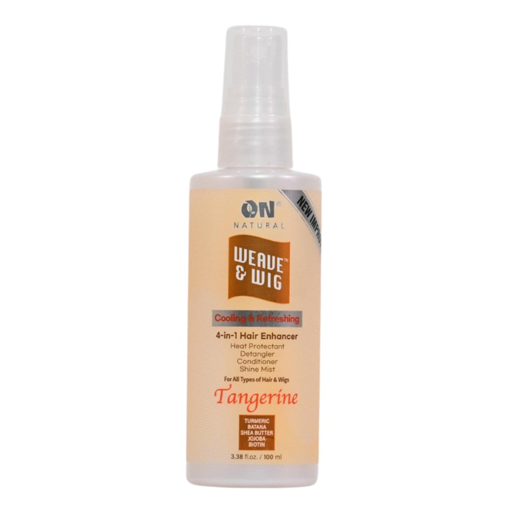 ON NATURAL Weave & Wig 4-In-1 Hair Enhancer Heat Protectant Detangler & Conditioner - Tangerine / 3.38oz