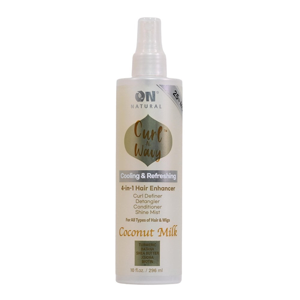 ON NATURAL Curl & Wavy Coconut Milk 4 In 1 Hair Enhancer - 10oz